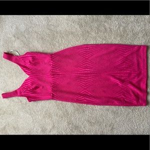 Hot Pink Dress Mid Length